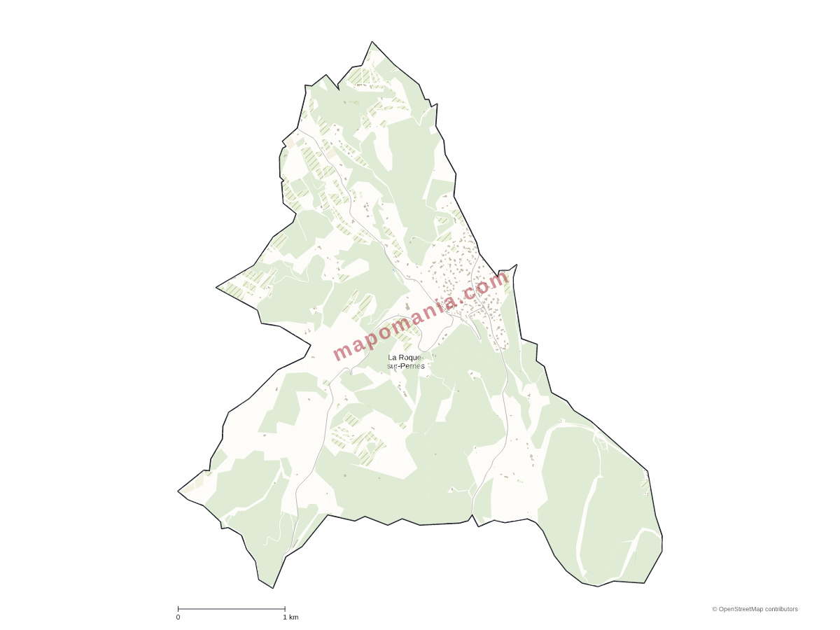 Carte de La Roque-sur-Pernes à personnaliser