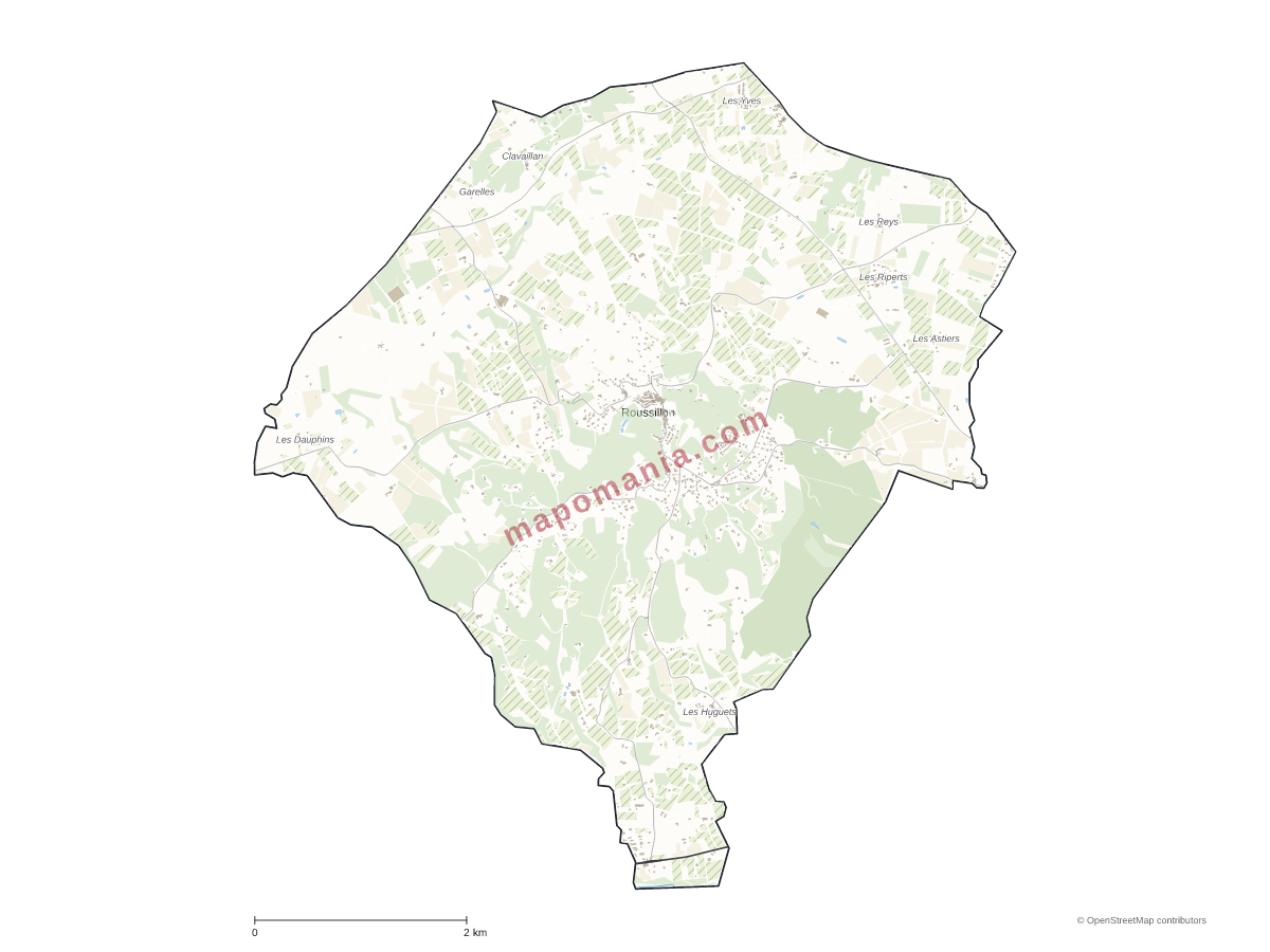 Carte de Roussillon à personnaliser