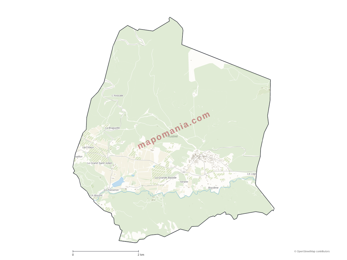 Carte de Rustrel à personnaliser