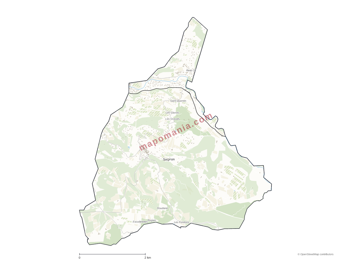 Carte de Saignon à personnaliser