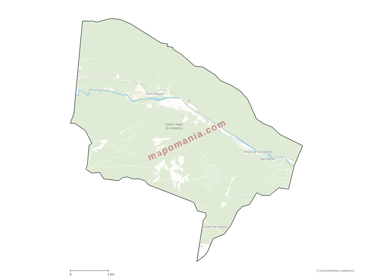 Carte de Saint-Léger-du-Ventoux à personnaliser