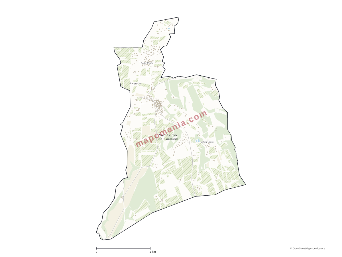 Carte de Saint-Martin-de-la-Brasque à personnaliser