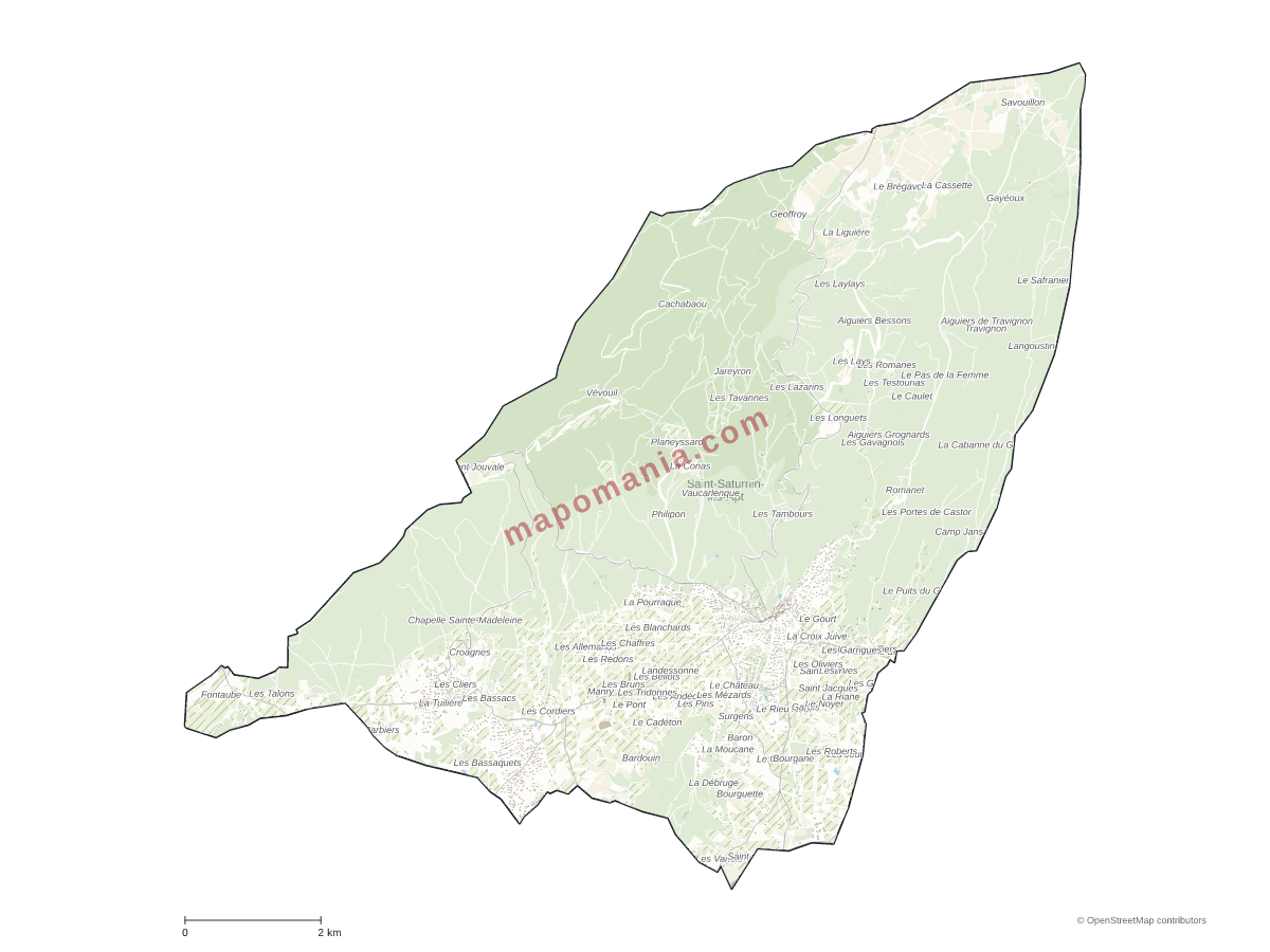 Carte de Saint-Saturnin-lès-Apt à personnaliser