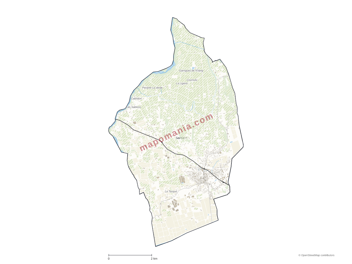 Carte de Sarrians à personnaliser