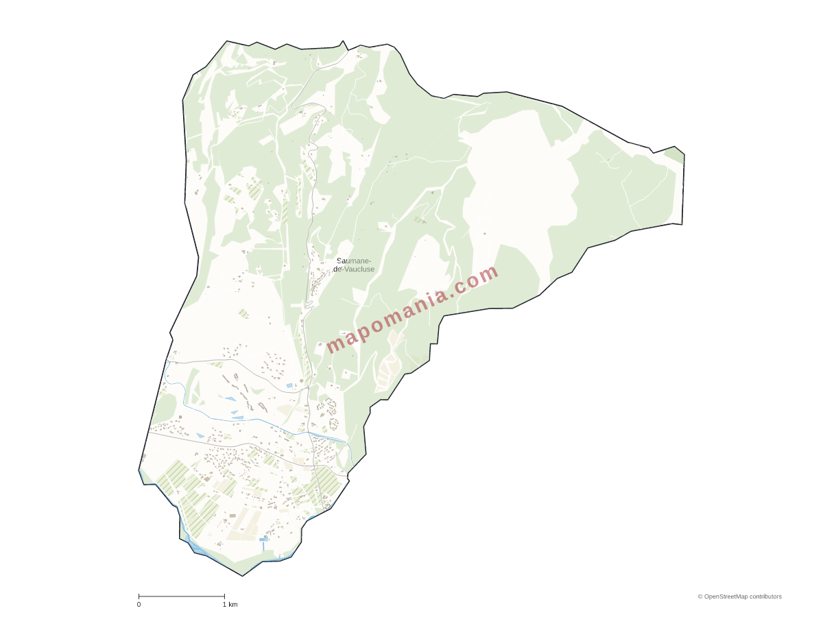 Carte de Saumane-de-Vaucluse à personnaliser