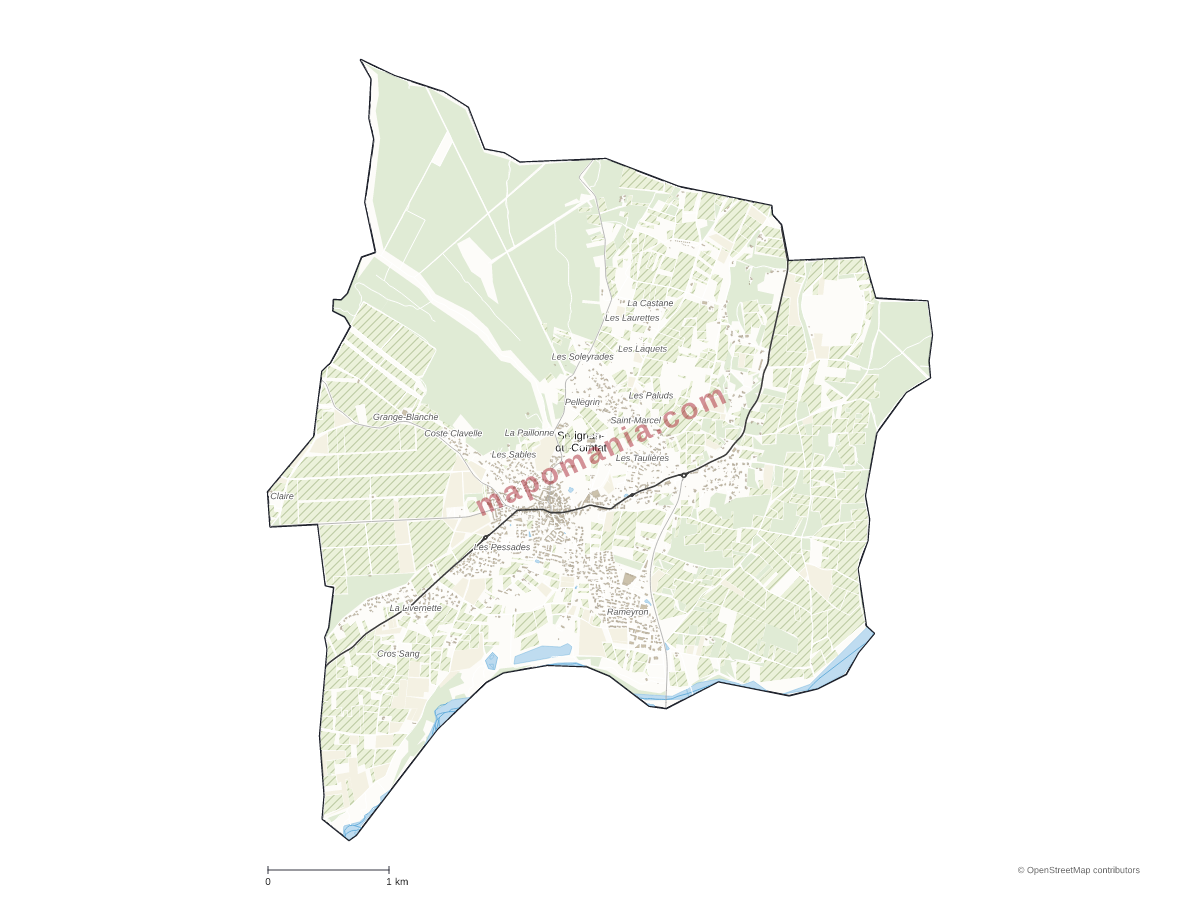 Carte de Sérignan-du-Comtat à personnaliser