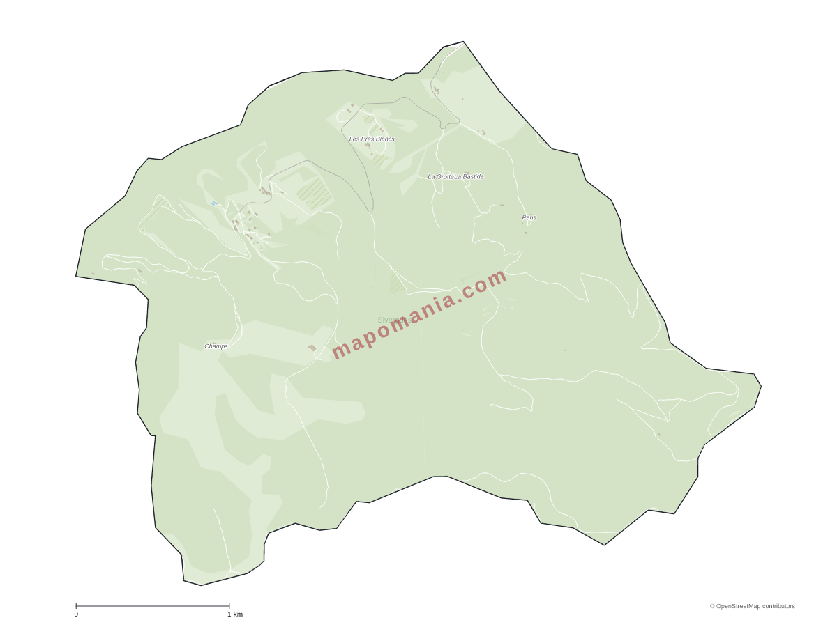 Carte de Sivergues à personnaliser