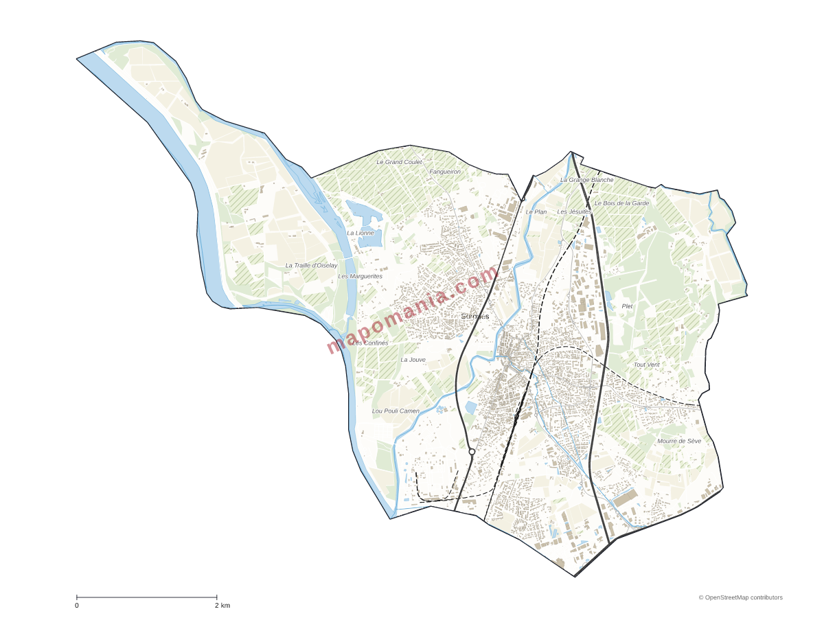 Carte de Sorgues à personnaliser