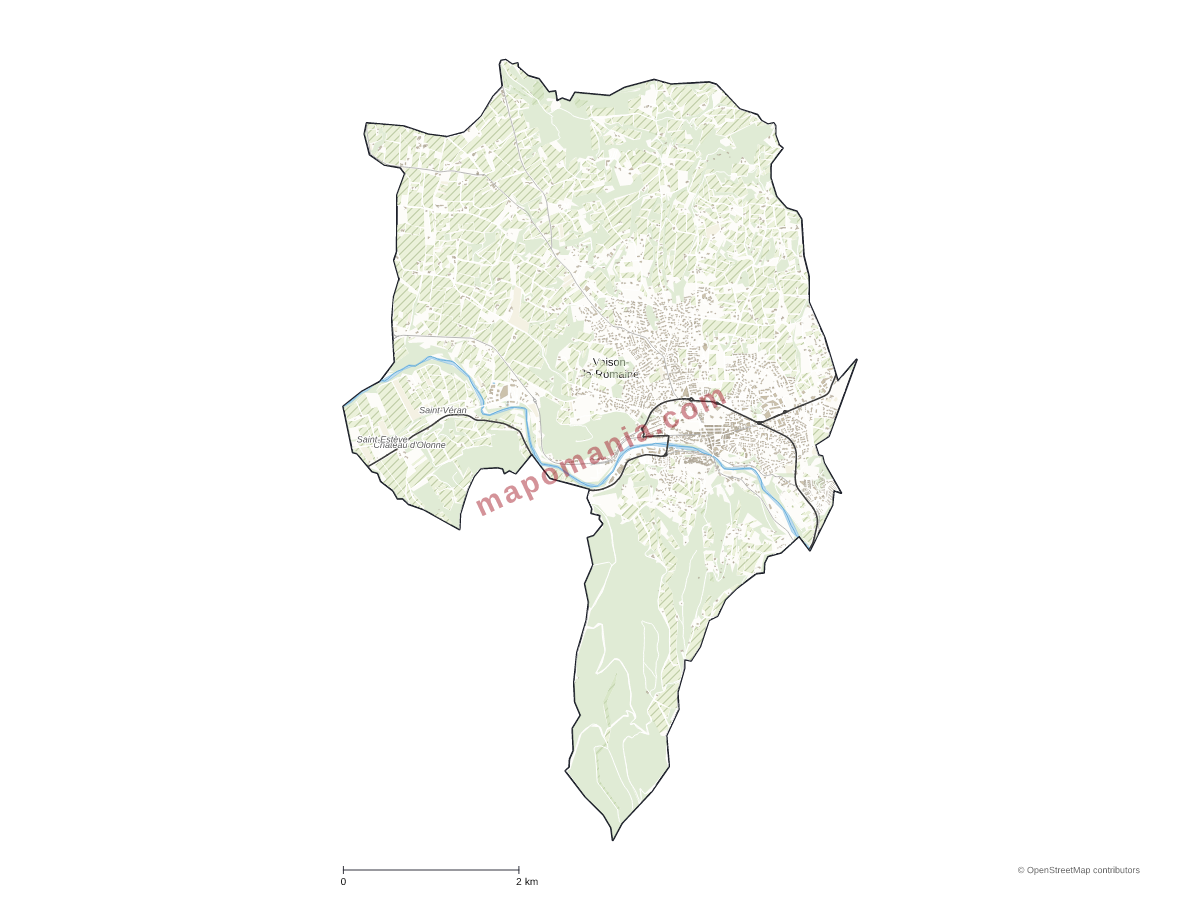 Carte de Vaison-la-Romaine à personnaliser