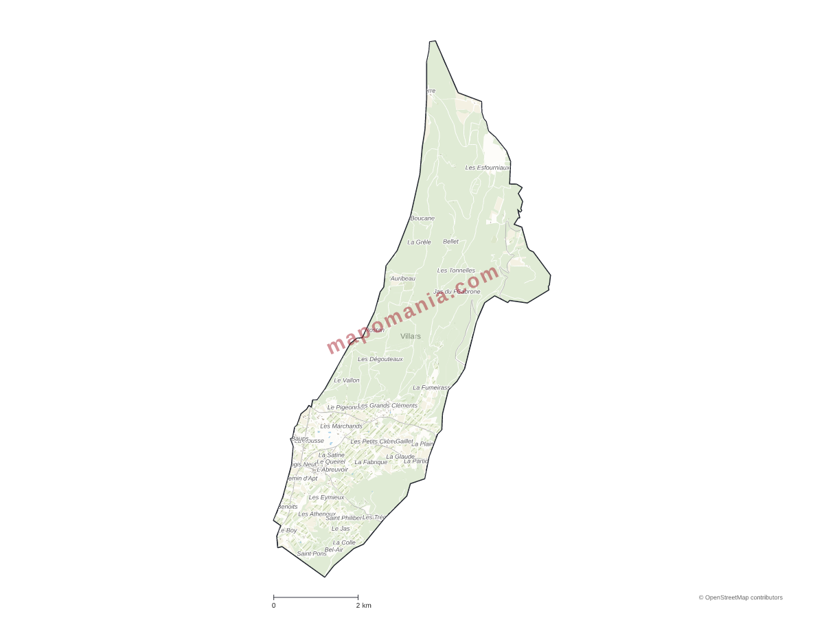 Carte de Villars à personnaliser