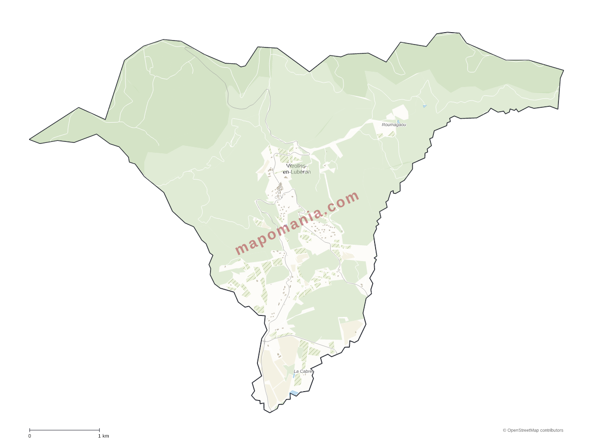 Carte de Vitrolles-en-Lubéron à personnaliser