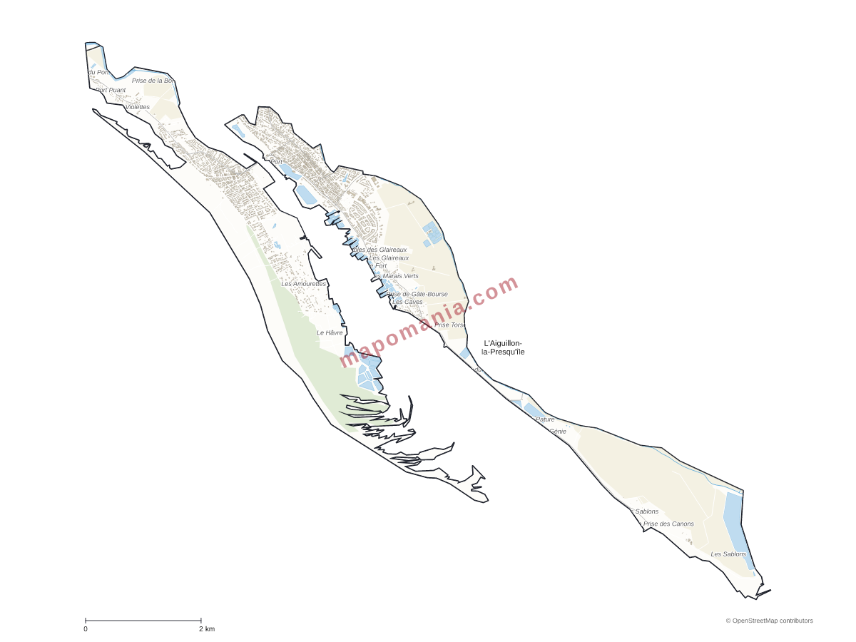 Carte de L'Aiguillon-la-Presqu'île à personnaliser
