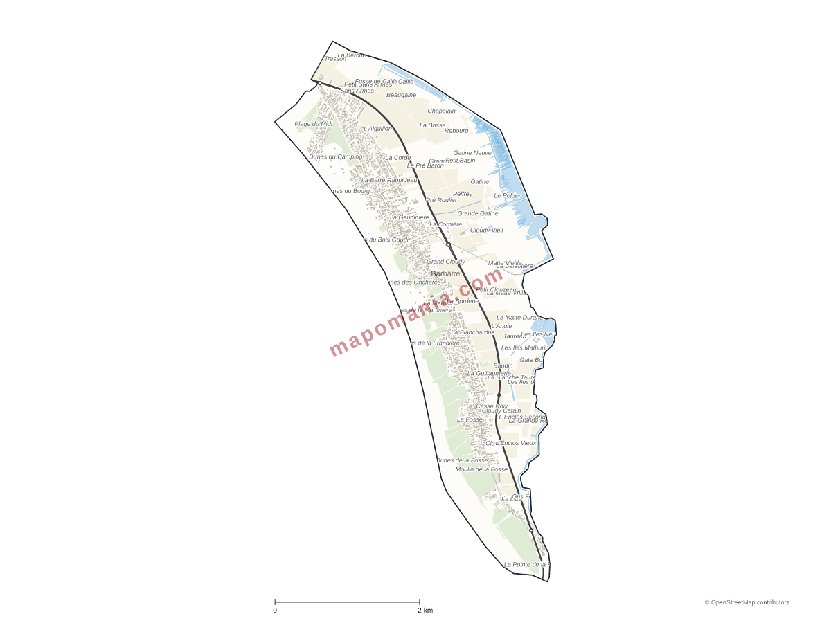 Carte de Barbâtre à personnaliser