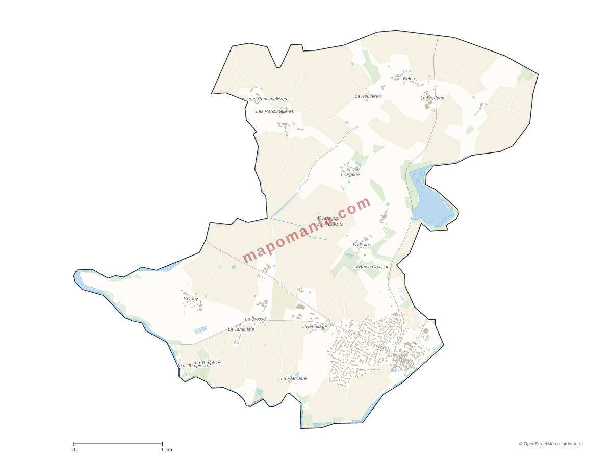 Carte de Bazoges-en-Paillers à personnaliser