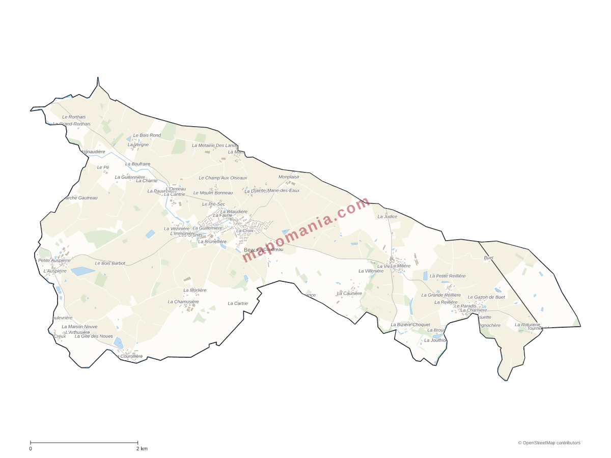 Carte de Beaufou à personnaliser