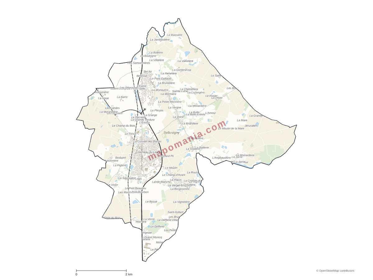 Carte de Bellevigny à personnaliser