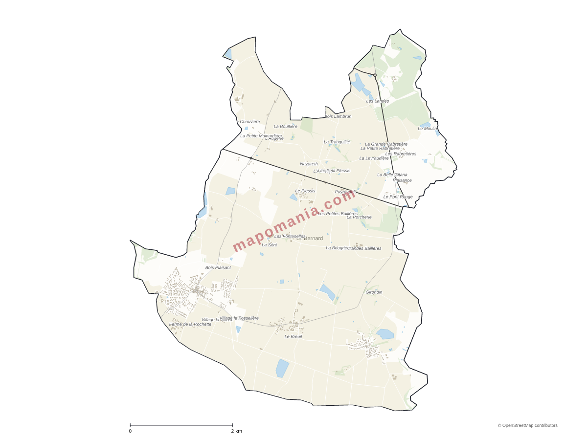 Carte de Le Bernard à personnaliser