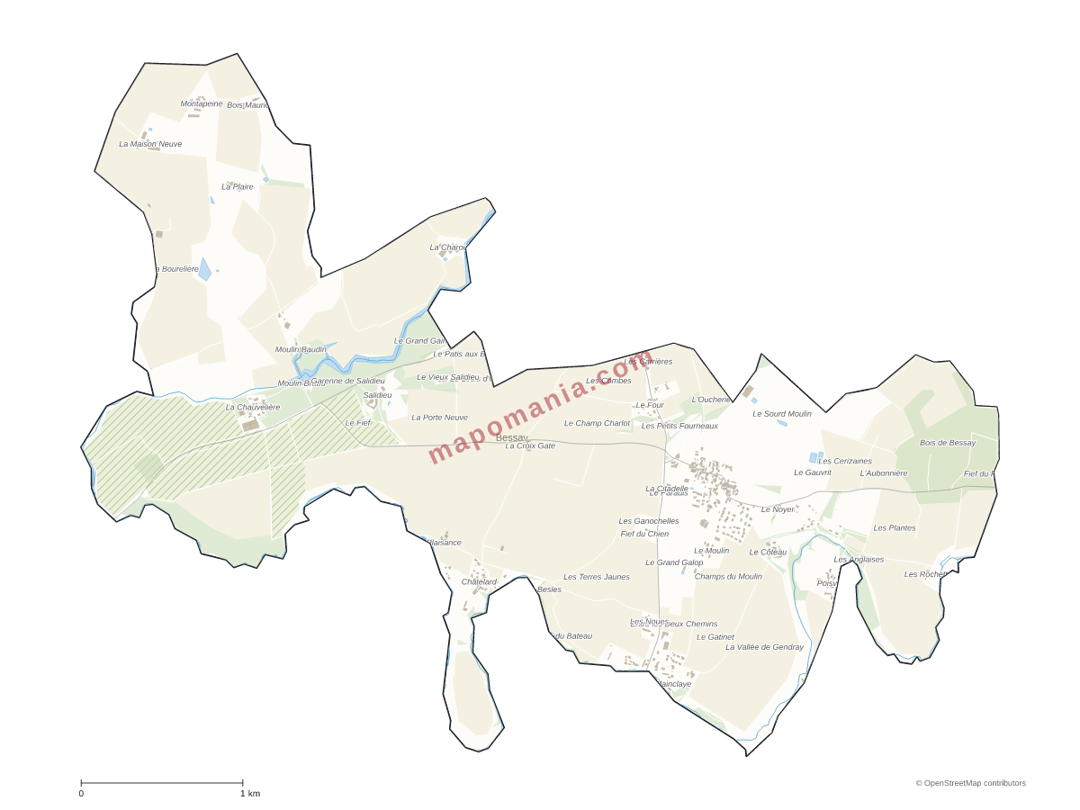 Carte de Bessay à personnaliser