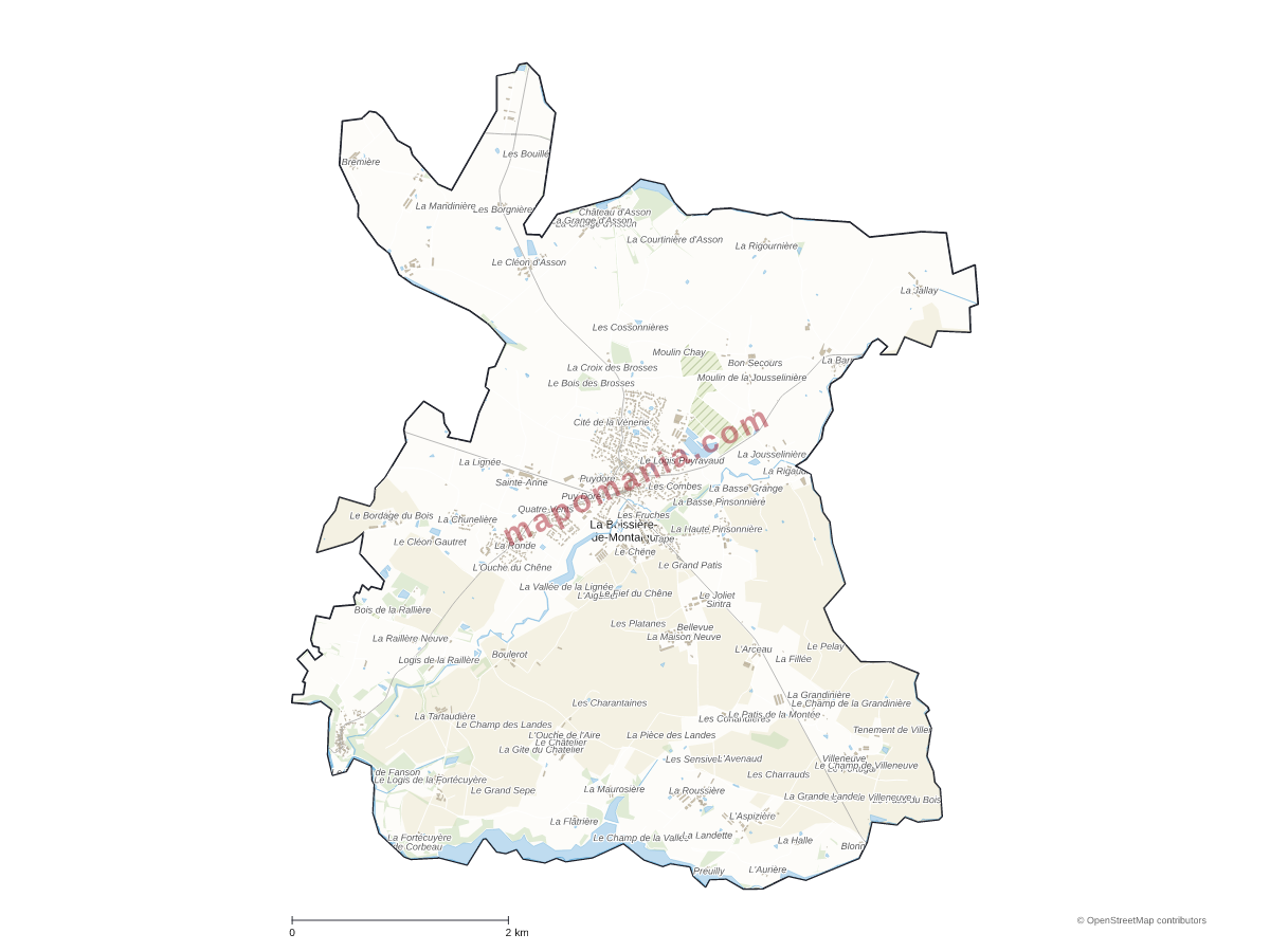 Carte de La Boissière-de-Montaigu à personnaliser
