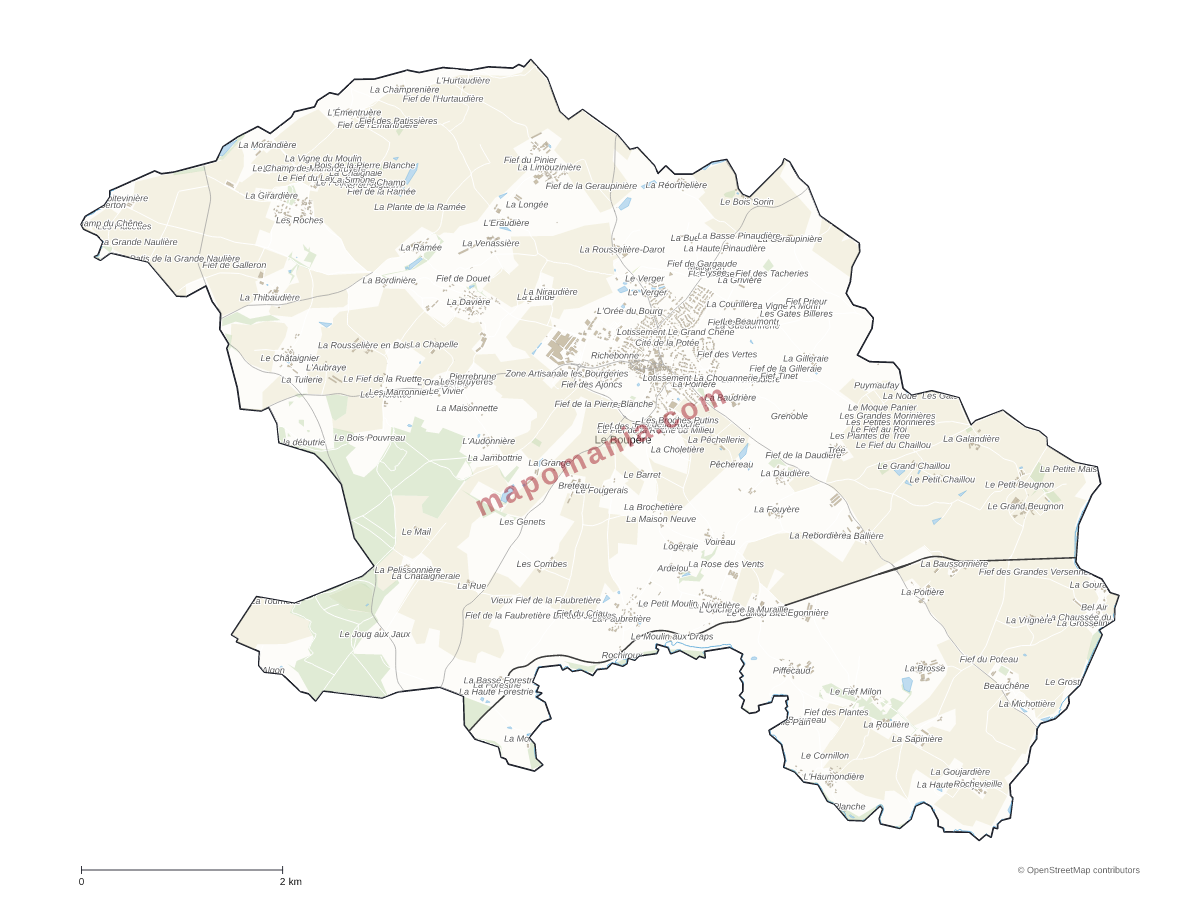 Carte de Le Boupère à personnaliser