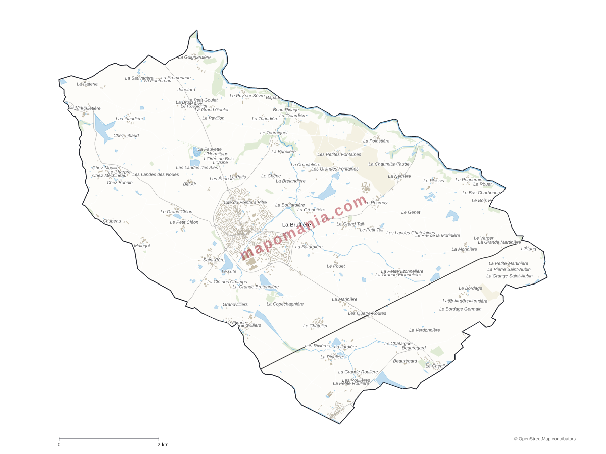 Carte de La Bruffière à personnaliser