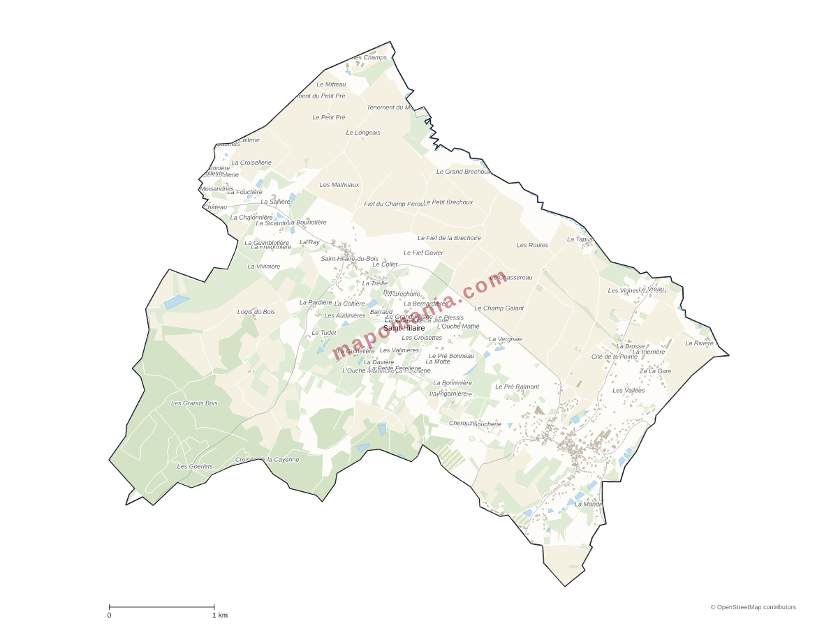Carte de La Caillère-Saint-Hilaire à personnaliser