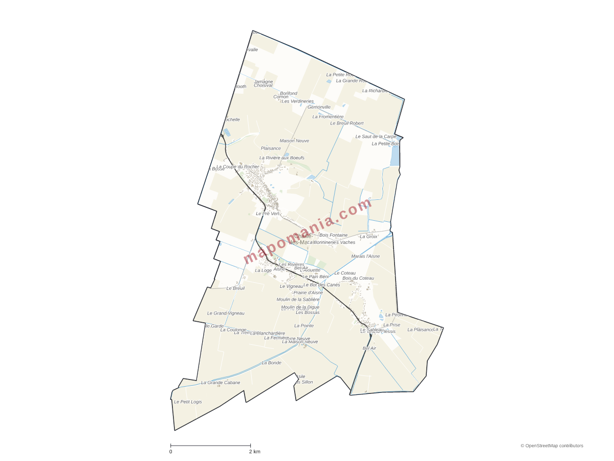 Carte de Chaillé-les-Marais à personnaliser