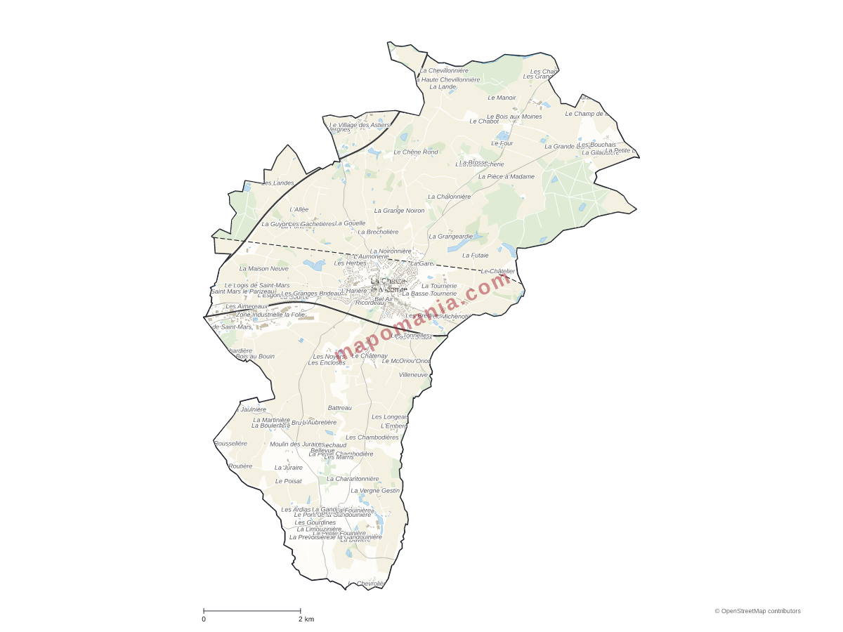Carte de La Chaize-le-Vicomte à personnaliser