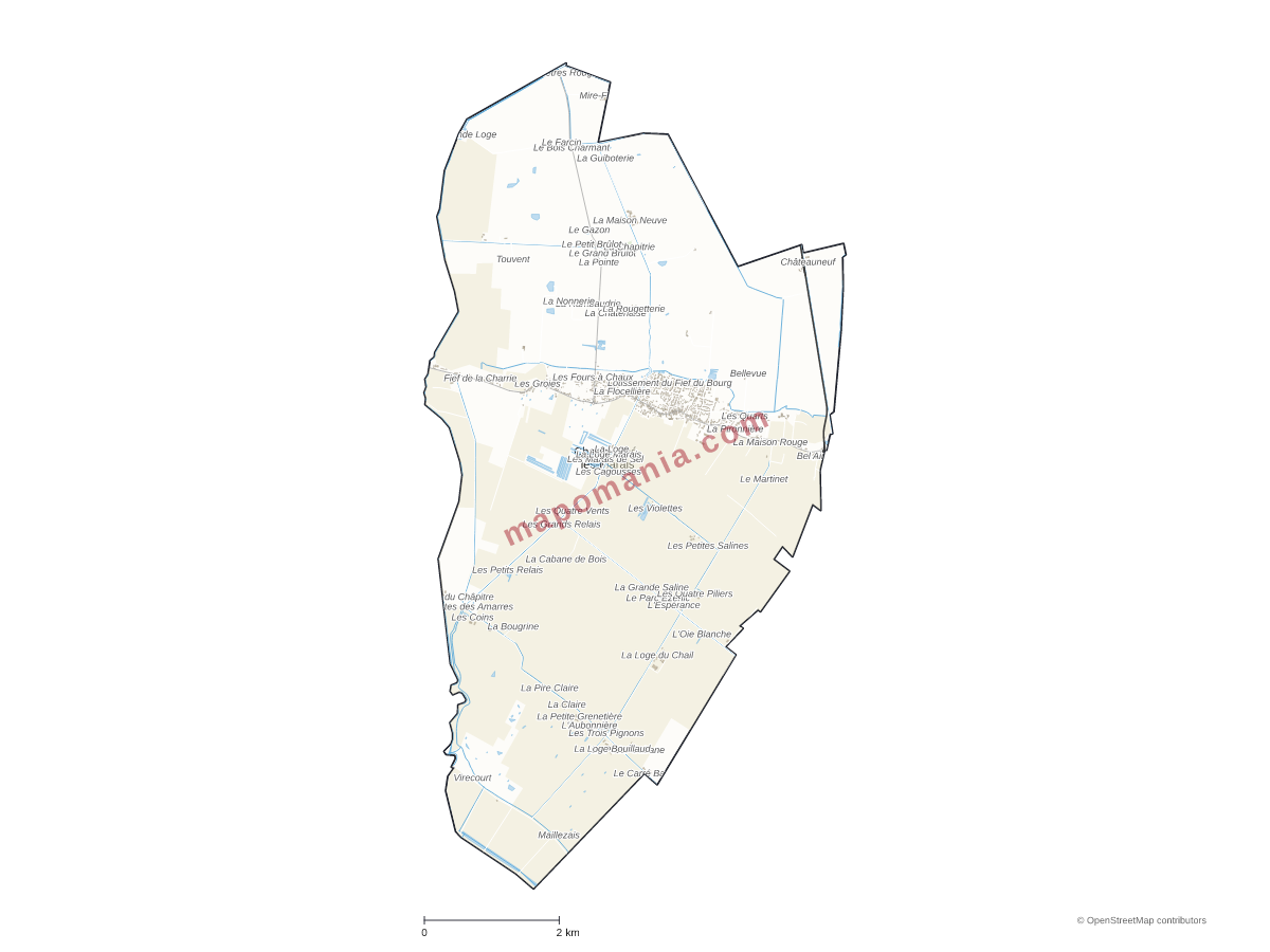 Carte de Champagné-les-Marais à personnaliser