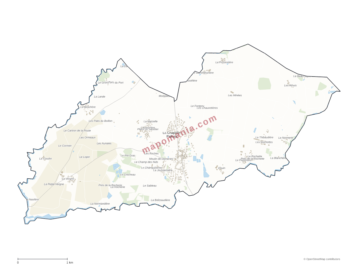 Carte de La Chapelle-Palluau à personnaliser