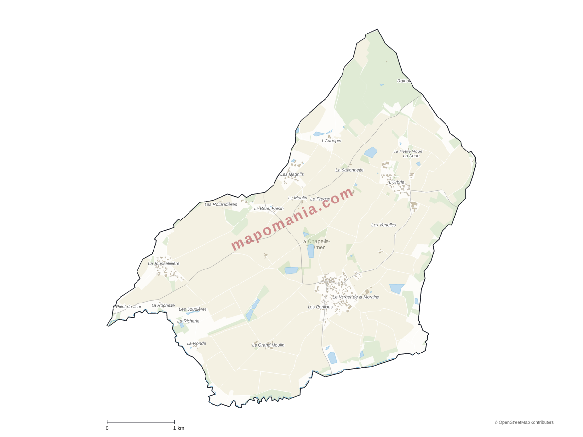 Carte de La Chapelle-Thémer à personnaliser