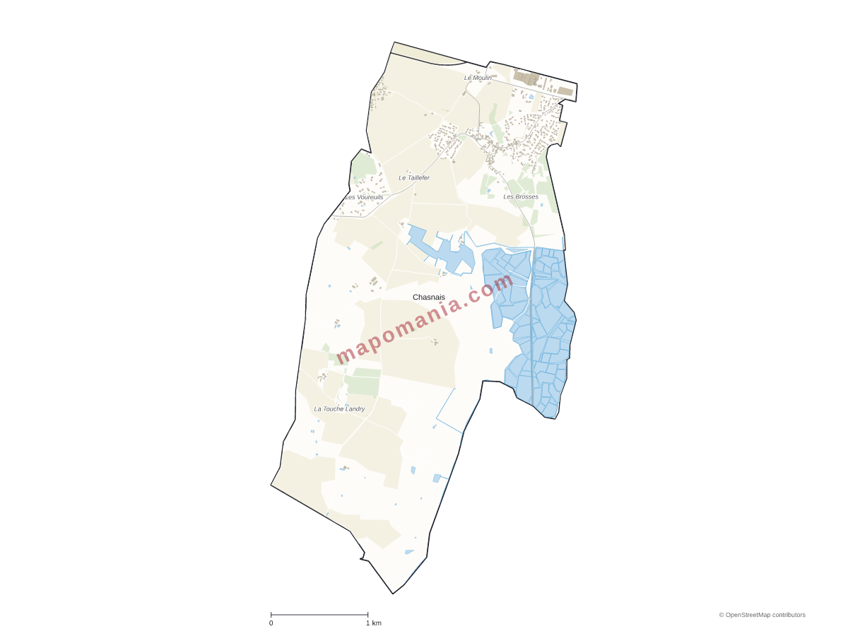 Carte de Chasnais à personnaliser