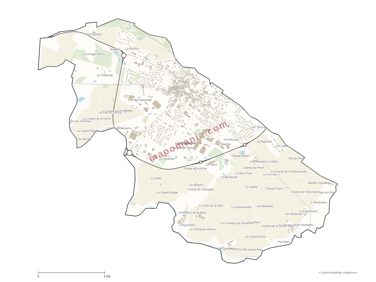 Carte de La Châtaigneraie à personnaliser