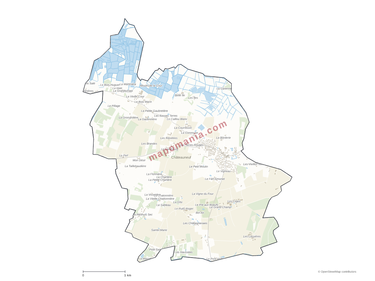 Carte de Châteauneuf à personnaliser