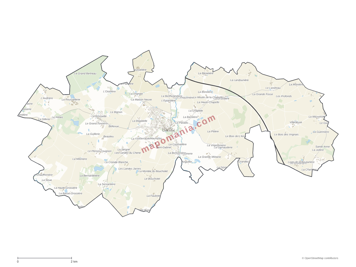 Carte de Chauché à personnaliser