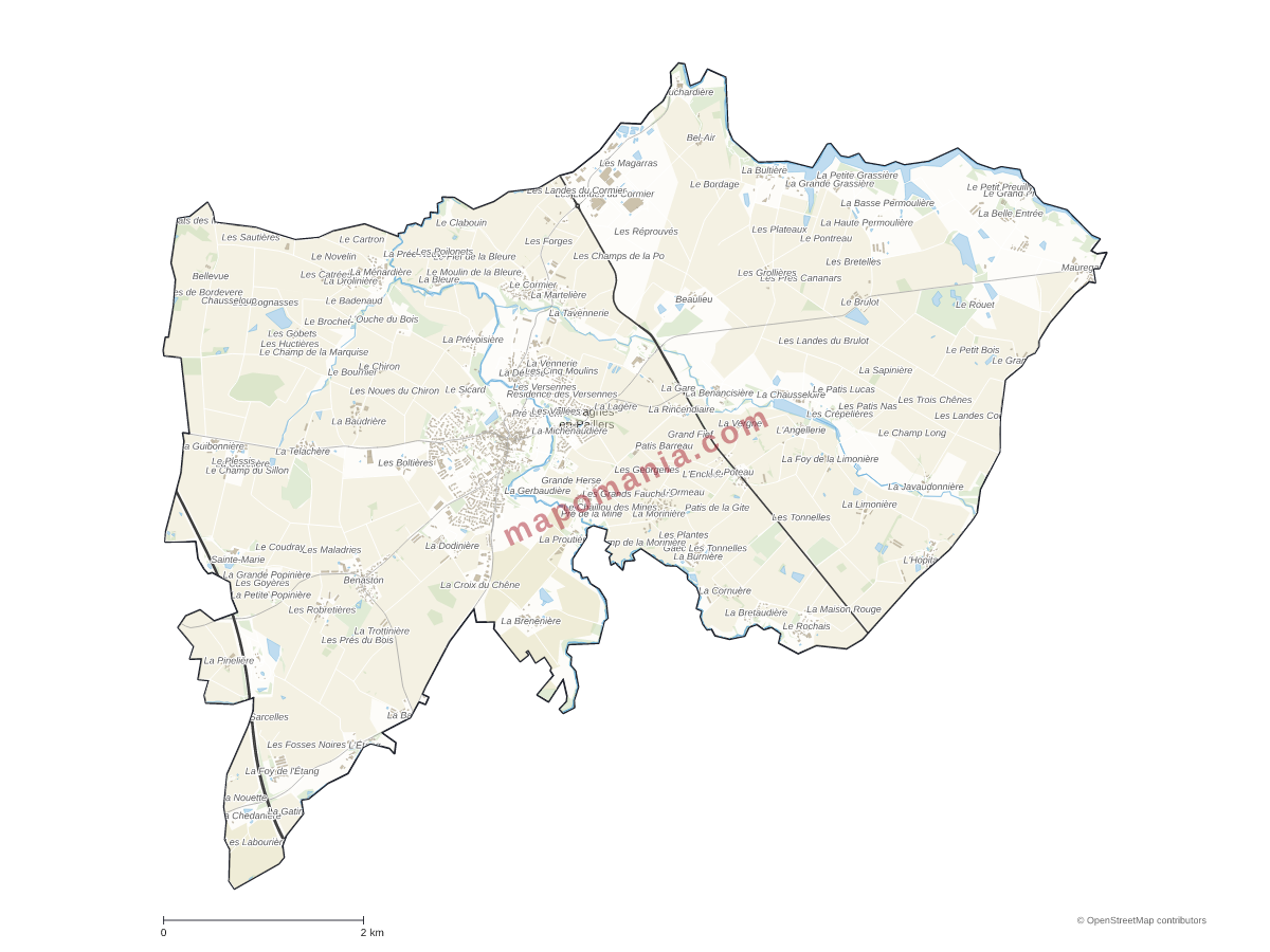 Carte de Chavagnes-en-Paillers à personnaliser