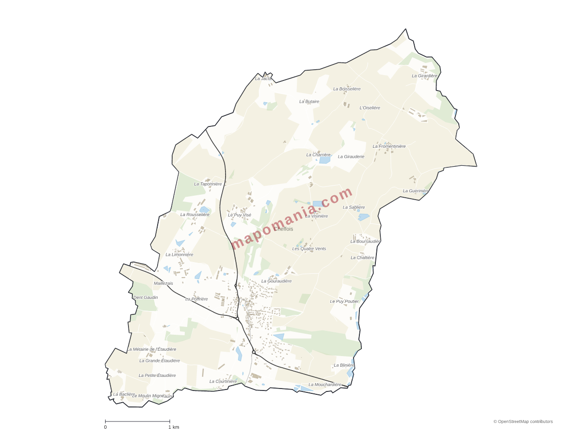 Carte de Cheffois à personnaliser