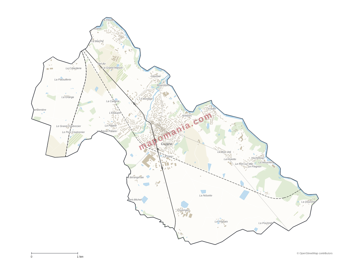 Carte de Cugand-la-Bernardière à personnaliser