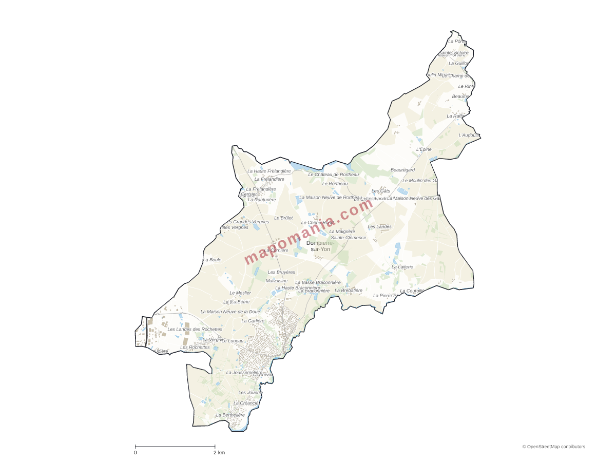Carte de Dompierre-sur-Yon à personnaliser