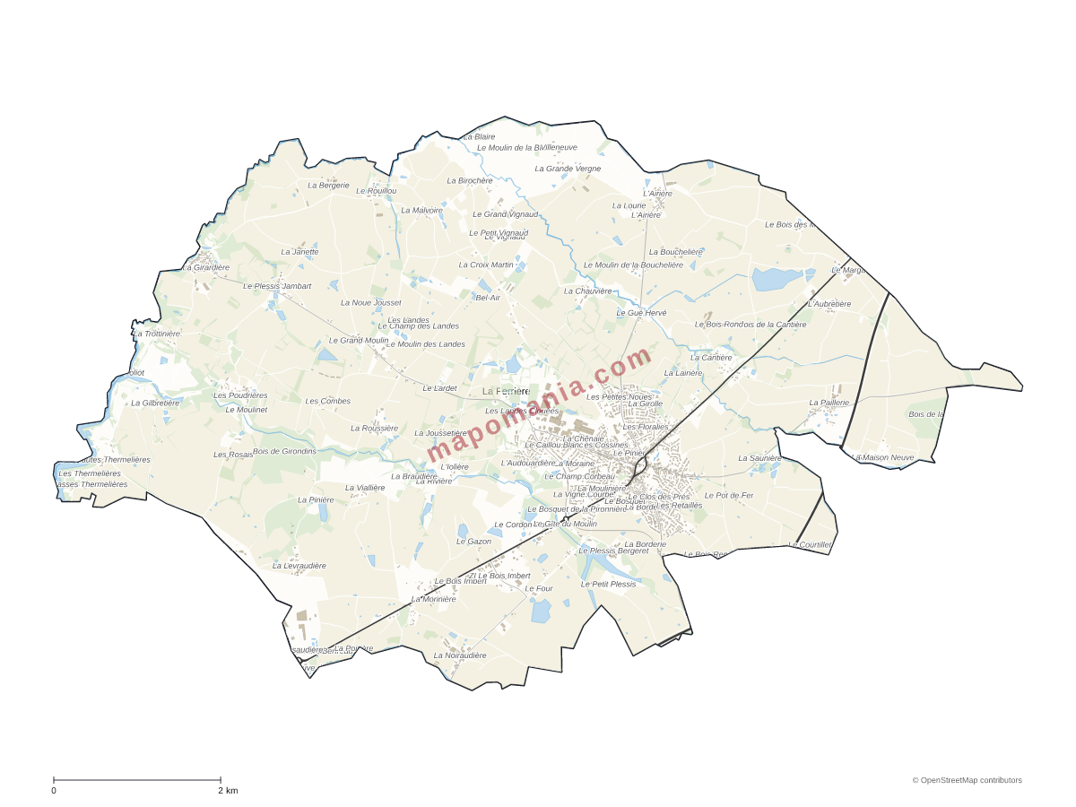 Carte de La Ferrière à personnaliser