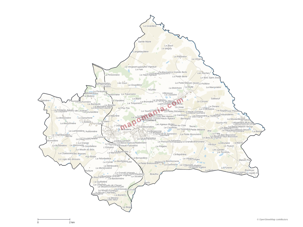 Carte de Sèvremont à personnaliser