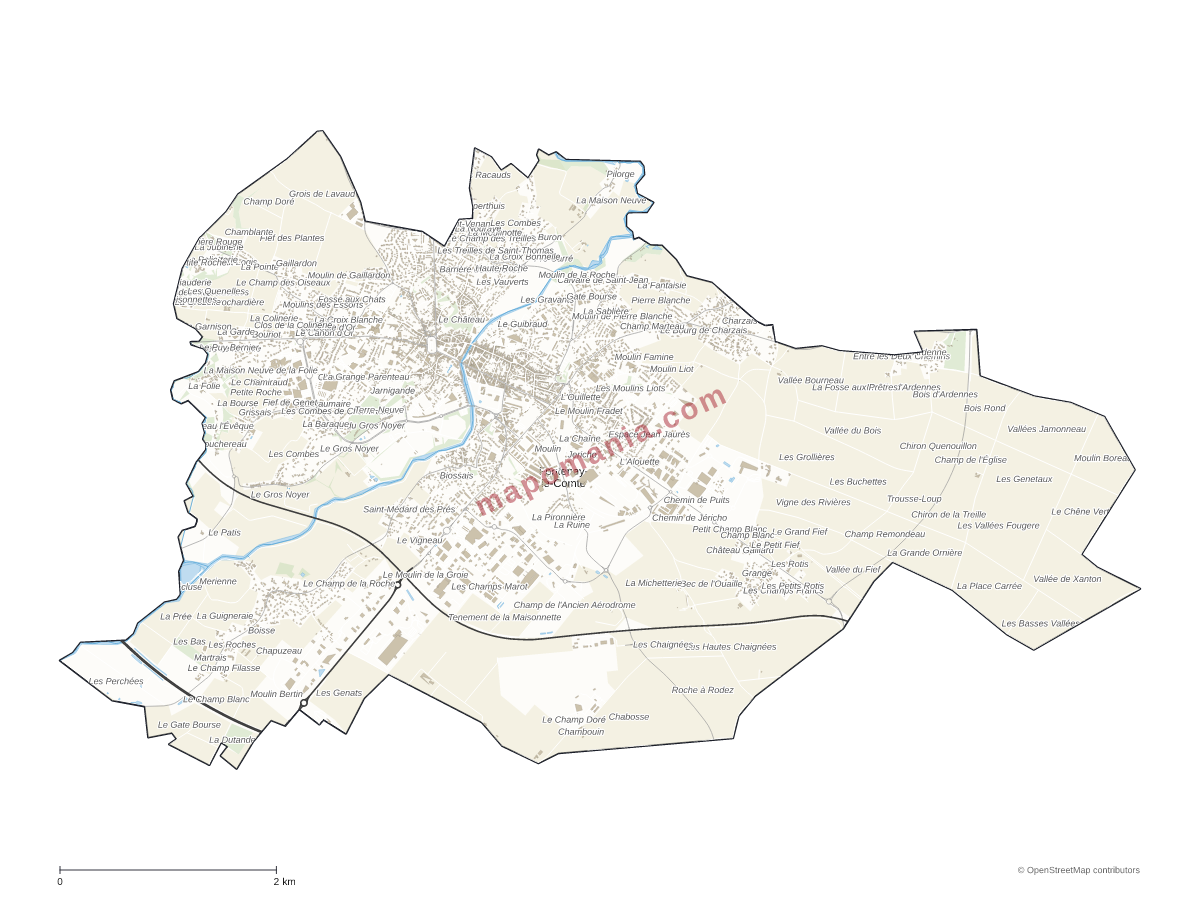 Carte de Fontenay-le-Comte à personnaliser