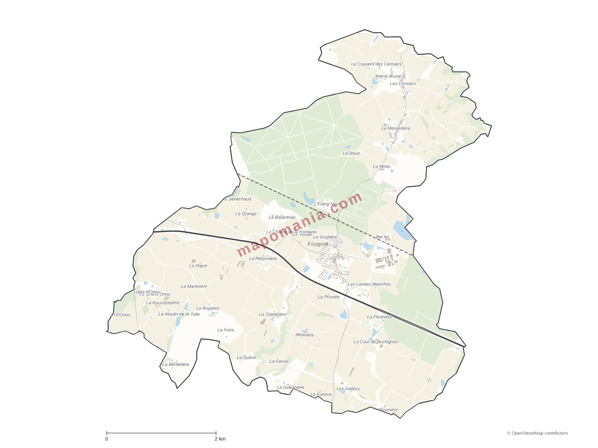 Carte de Fougeré à personnaliser