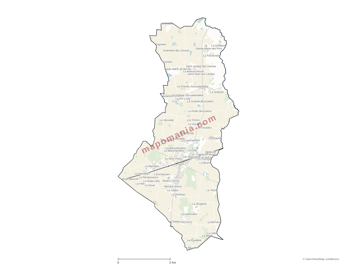 Carte de Froidfond à personnaliser