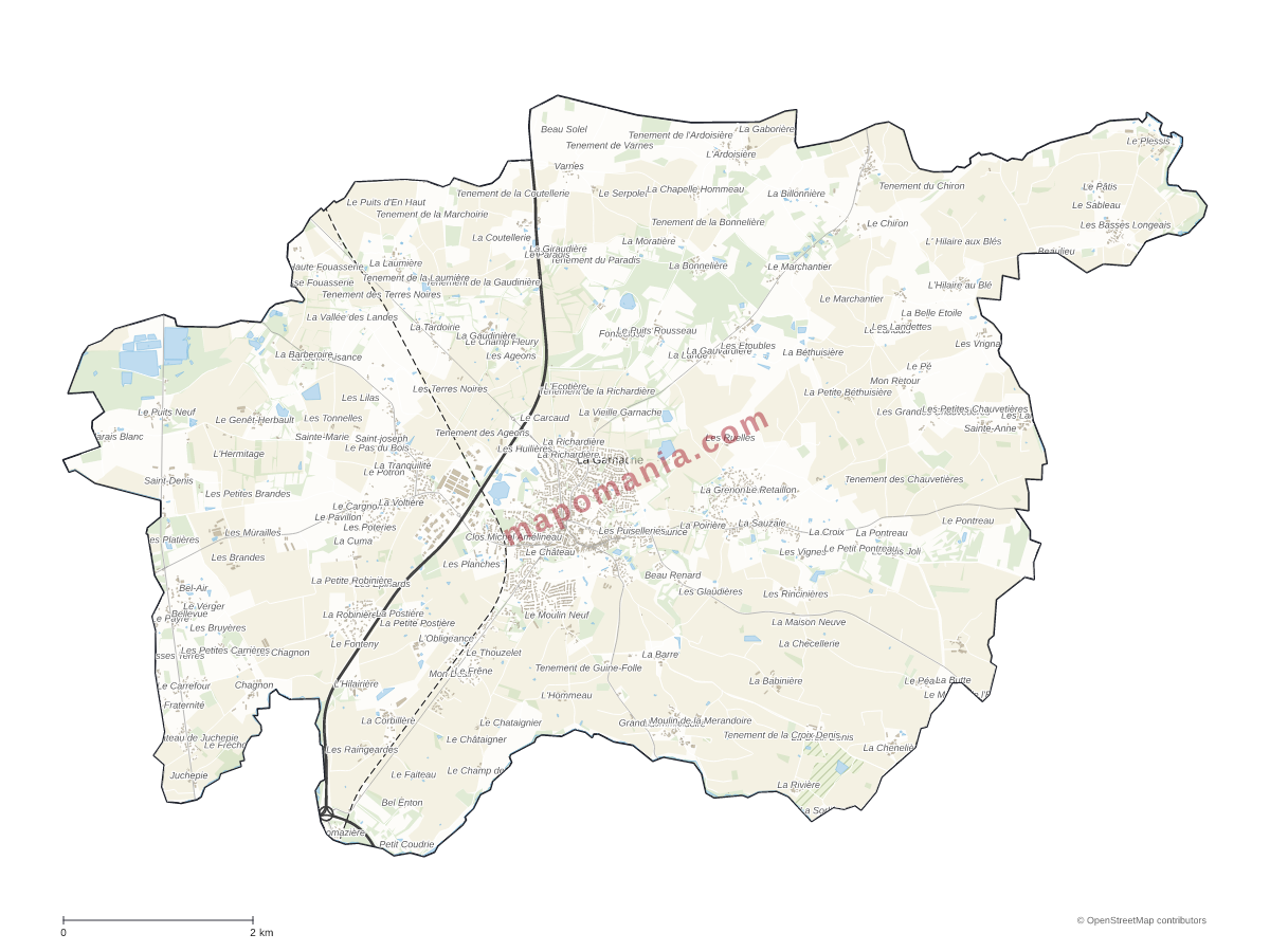 Carte de La Garnache à personnaliser