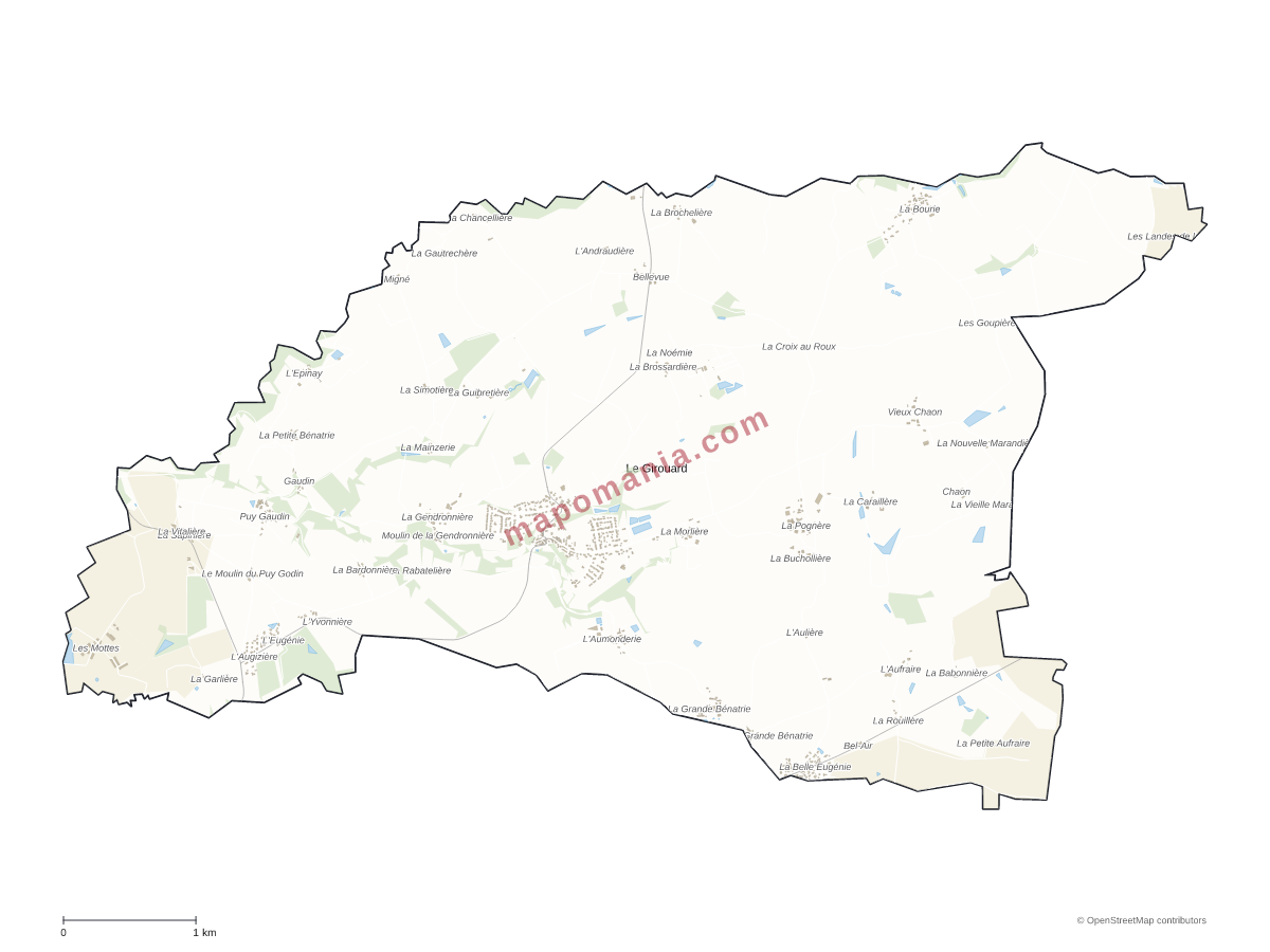 Carte de Le Girouard à personnaliser