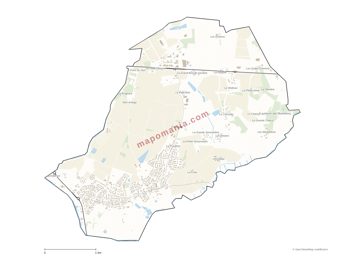 Carte de Givrand à personnaliser