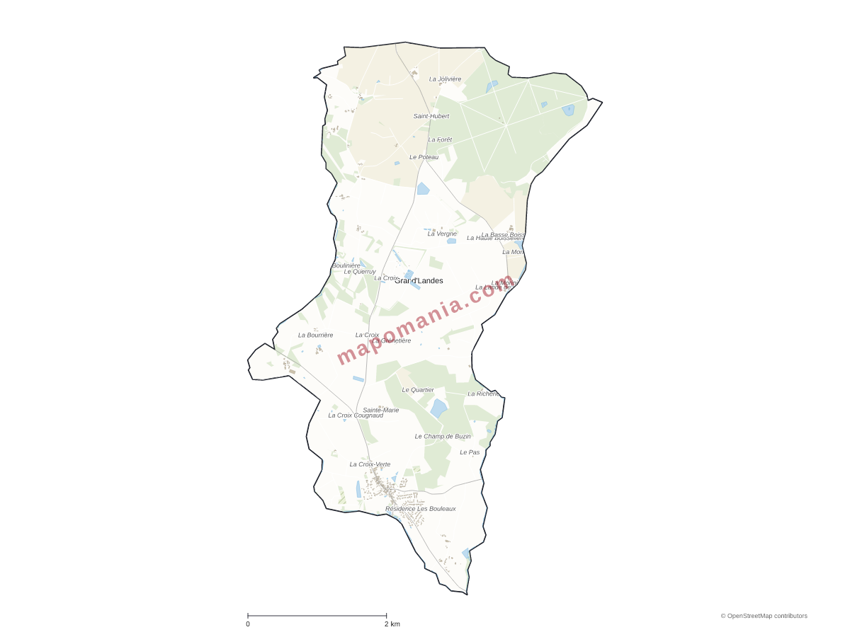 Carte de Grand'Landes à personnaliser