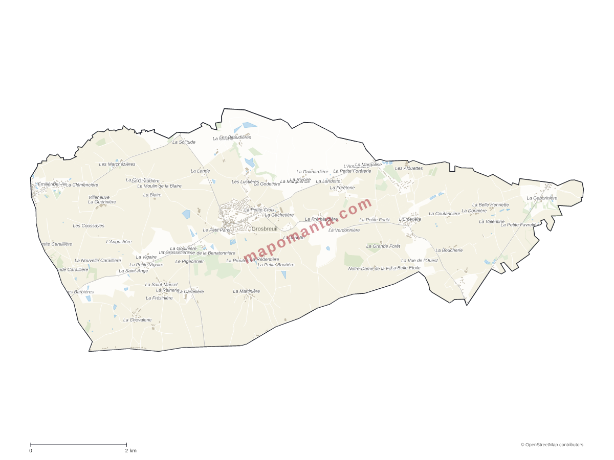Carte de Grosbreuil à personnaliser