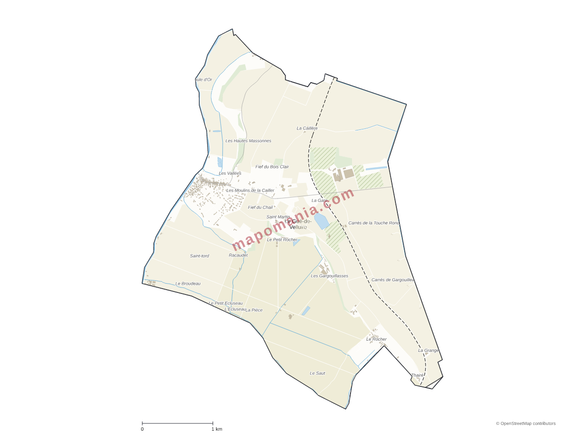 Carte de Le Gué-de-Velluire à personnaliser